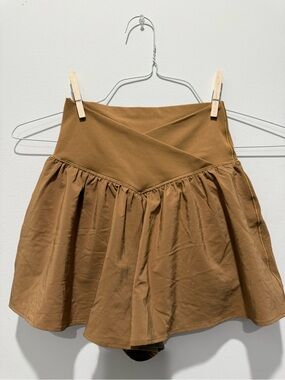 OFFLINE By Aerie Real Me Crossover Flowy Short in a warm brown/camel shade XS
